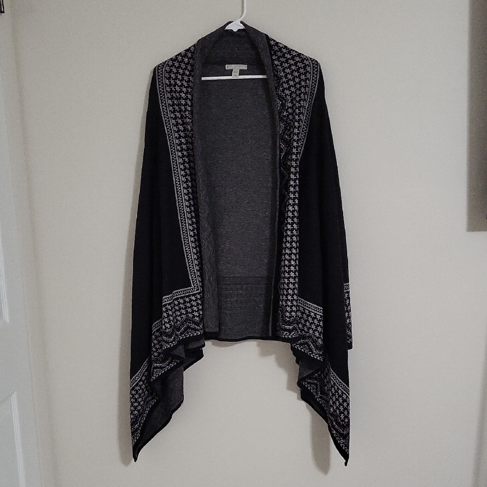 Dana Buchman Open Front Draped Cotton Knit Cardigan